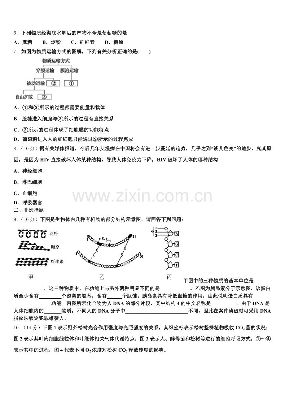河北省邢台市第三中学2025年高一生物第一学期期末调研模拟试题含解析.doc_第2页