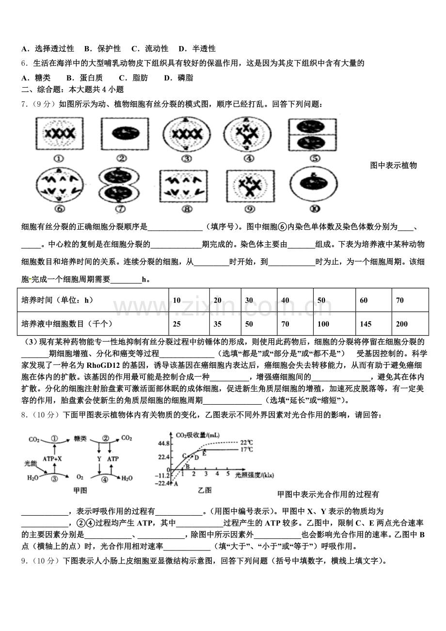 2025-2026学年山东泰安市生物高一第一学期期末学业质量监测试题含解析.doc_第2页