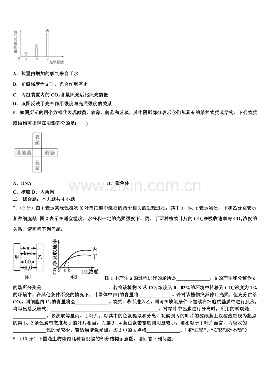 黑龙江省哈尔滨市宾县一中2025年生物高一上期末调研试题含解析.doc_第2页