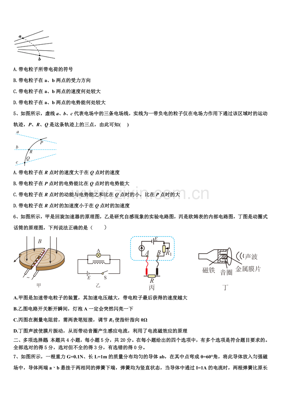 黑龙江省双鸭山市一中2025-2026学年高二上物理期末复习检测试题含解析.doc_第2页