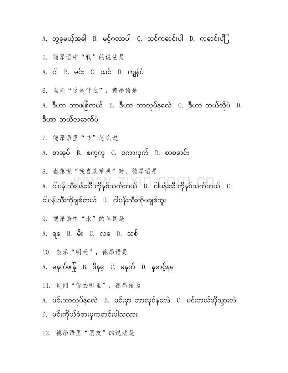 2025年高职（应用德昂语）德昂语会话试题及答案.doc_第2页