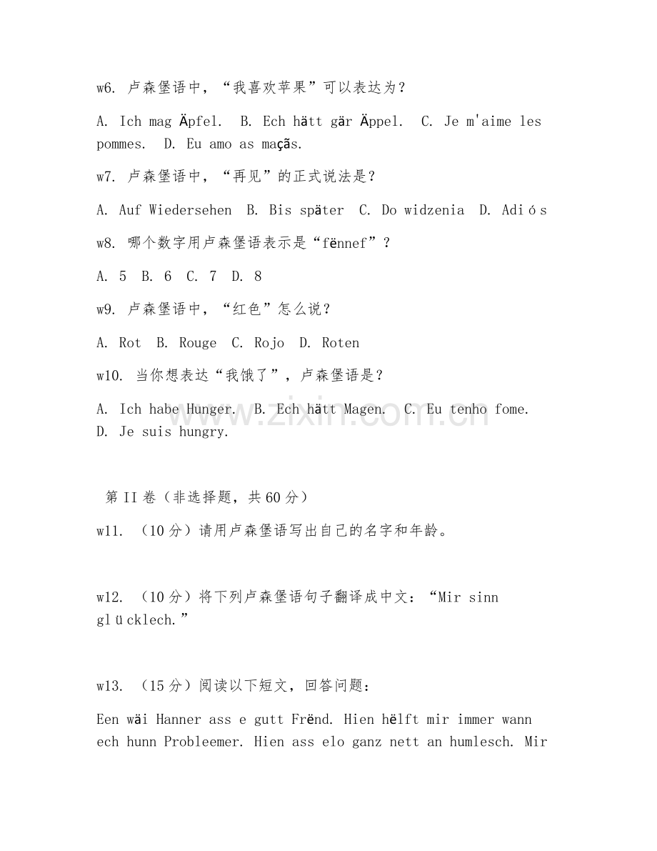 2026上半年外语（卢森堡语HSK二级）实战技巧.doc_第2页