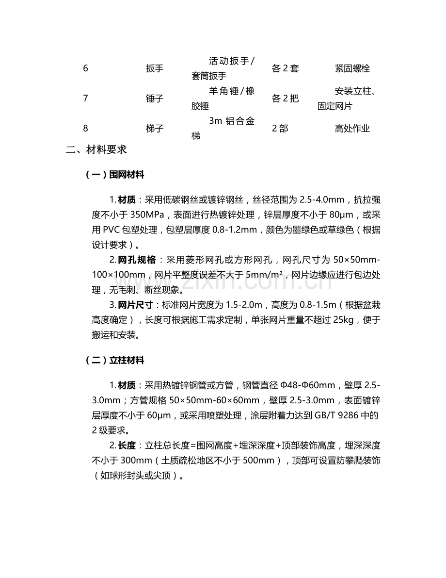 盆栽种植围网施工技术交底.doc_第2页