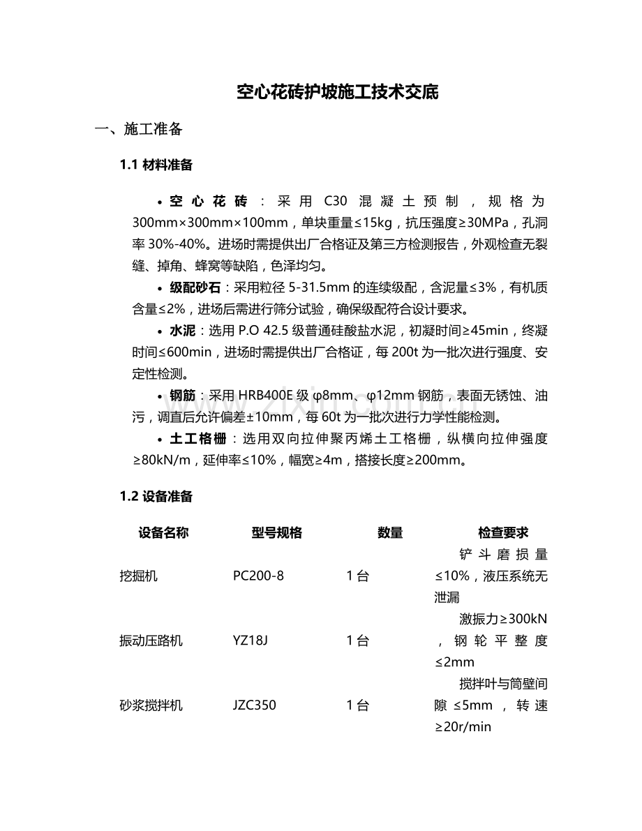 空心花砖护坡施工技术交底.doc_第1页