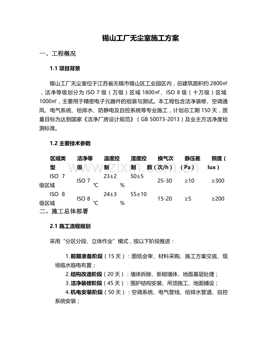 锡山工厂无尘室施工方案.doc_第1页