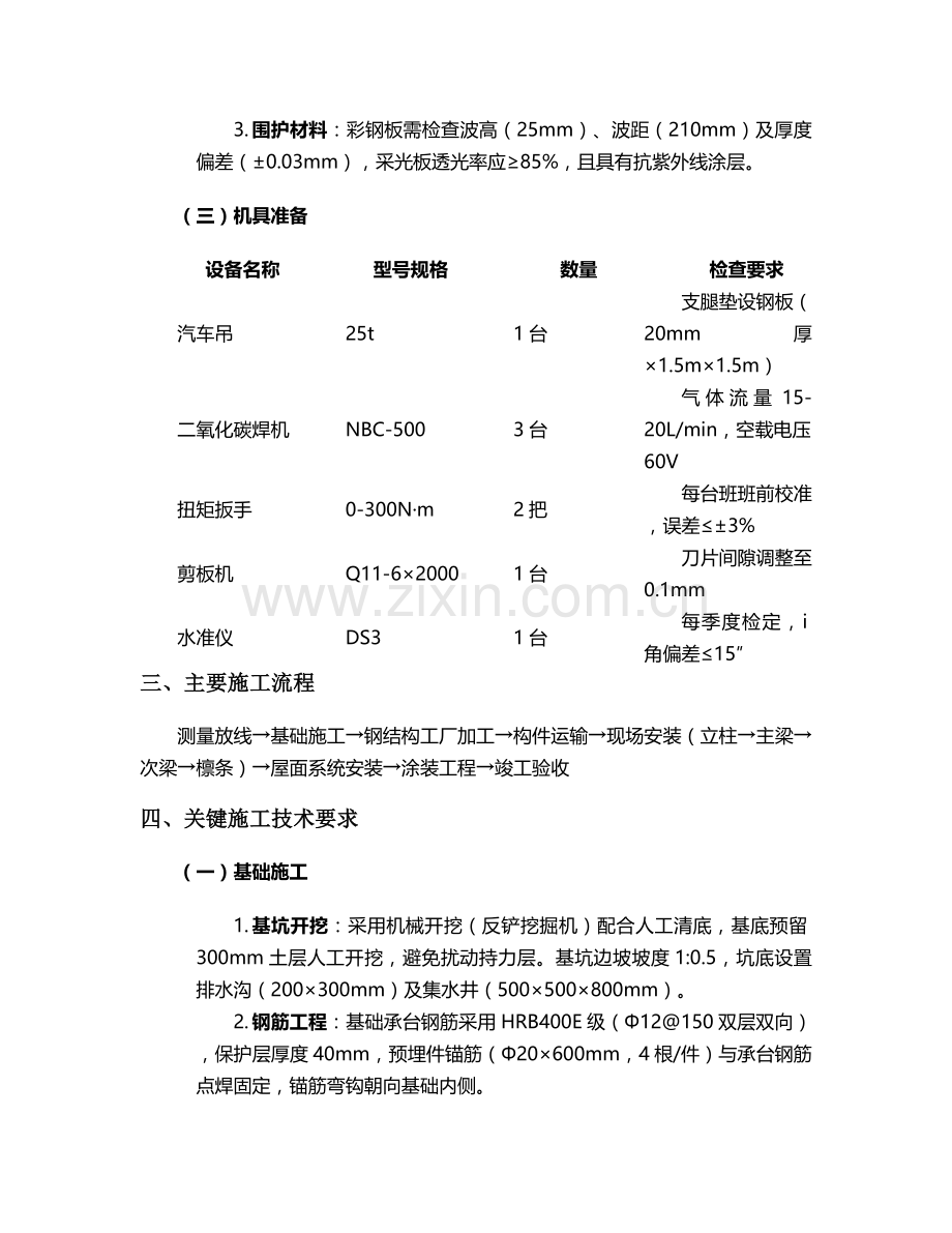 钢板车棚施工技术交底.doc_第2页