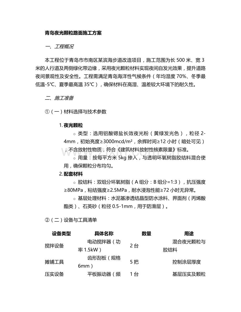 青岛夜光颗粒施工方案.doc_第1页