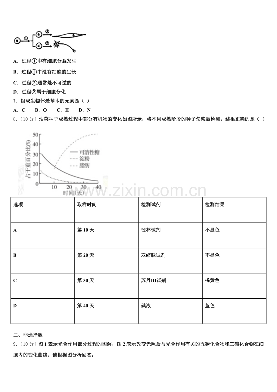 江西省抚州市崇仁县第二中学2025年生物高一上期末学业质量监测模拟试题含解析.doc_第2页