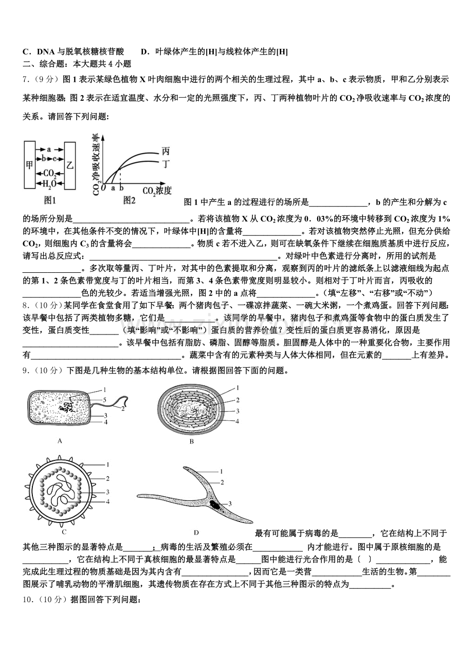 辽宁省葫芦岛市第一中学2025年高一上生物期末学业水平测试模拟试题含解析.doc_第2页
