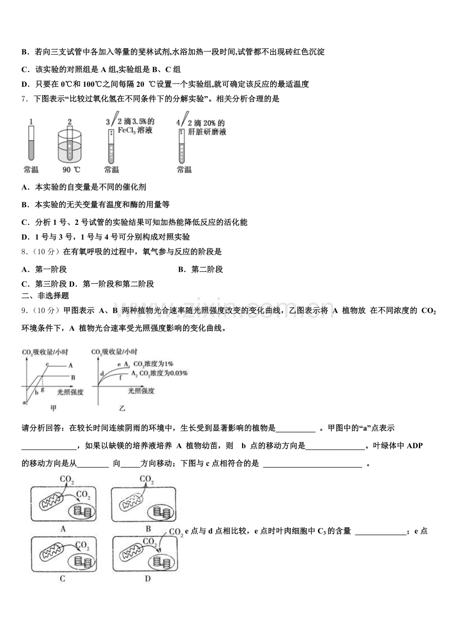 广西桂林市阳朔中学2025-2026学年高一上生物期末质量跟踪监视试题含解析.doc_第2页
