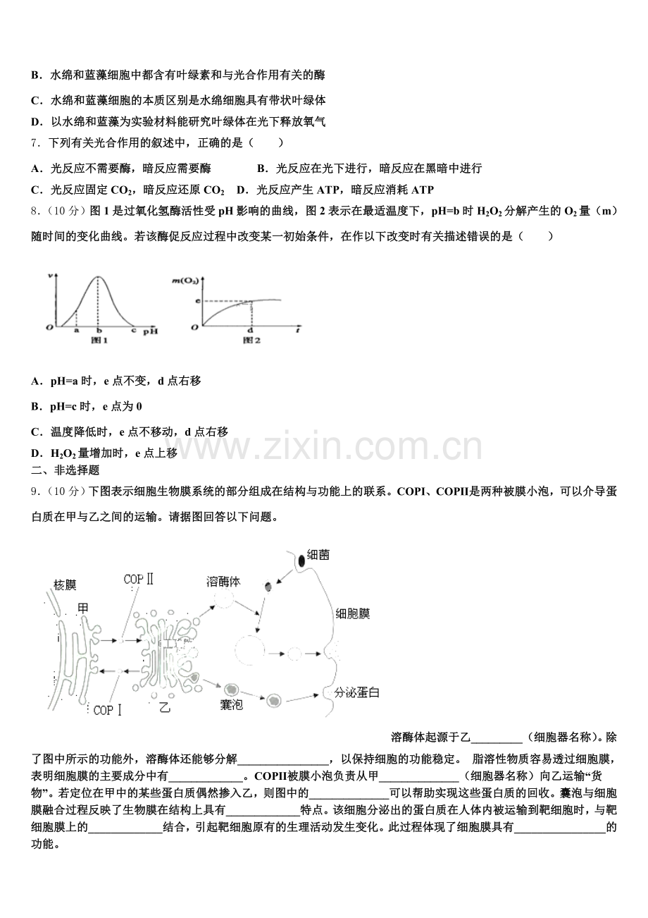 江西省南昌市东湖区第十中学2025年高一生物第一学期期末质量检测试题含解析.doc_第2页