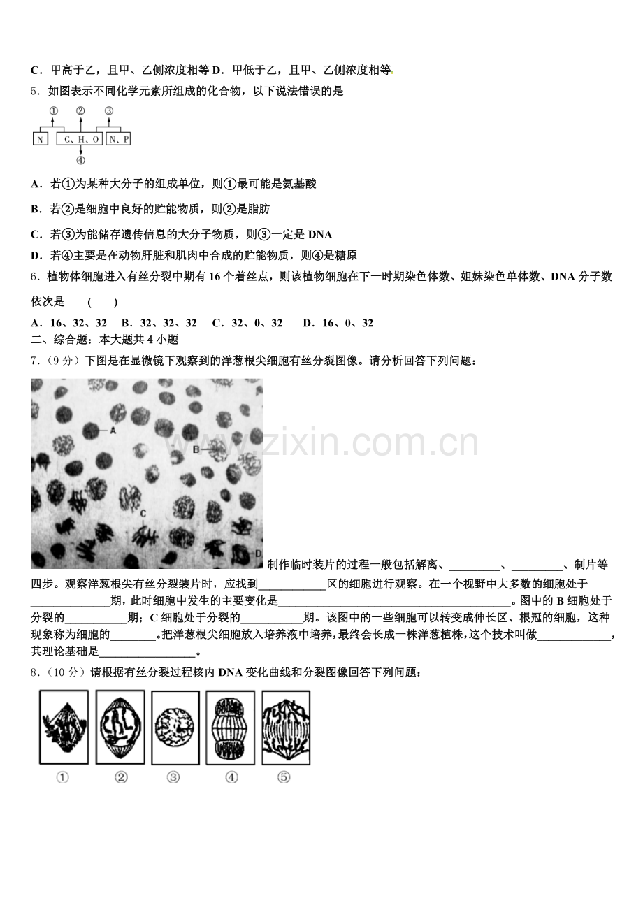 辽源市重点中学2025-2026学年高一上生物期末质量检测试题含解析.doc_第2页
