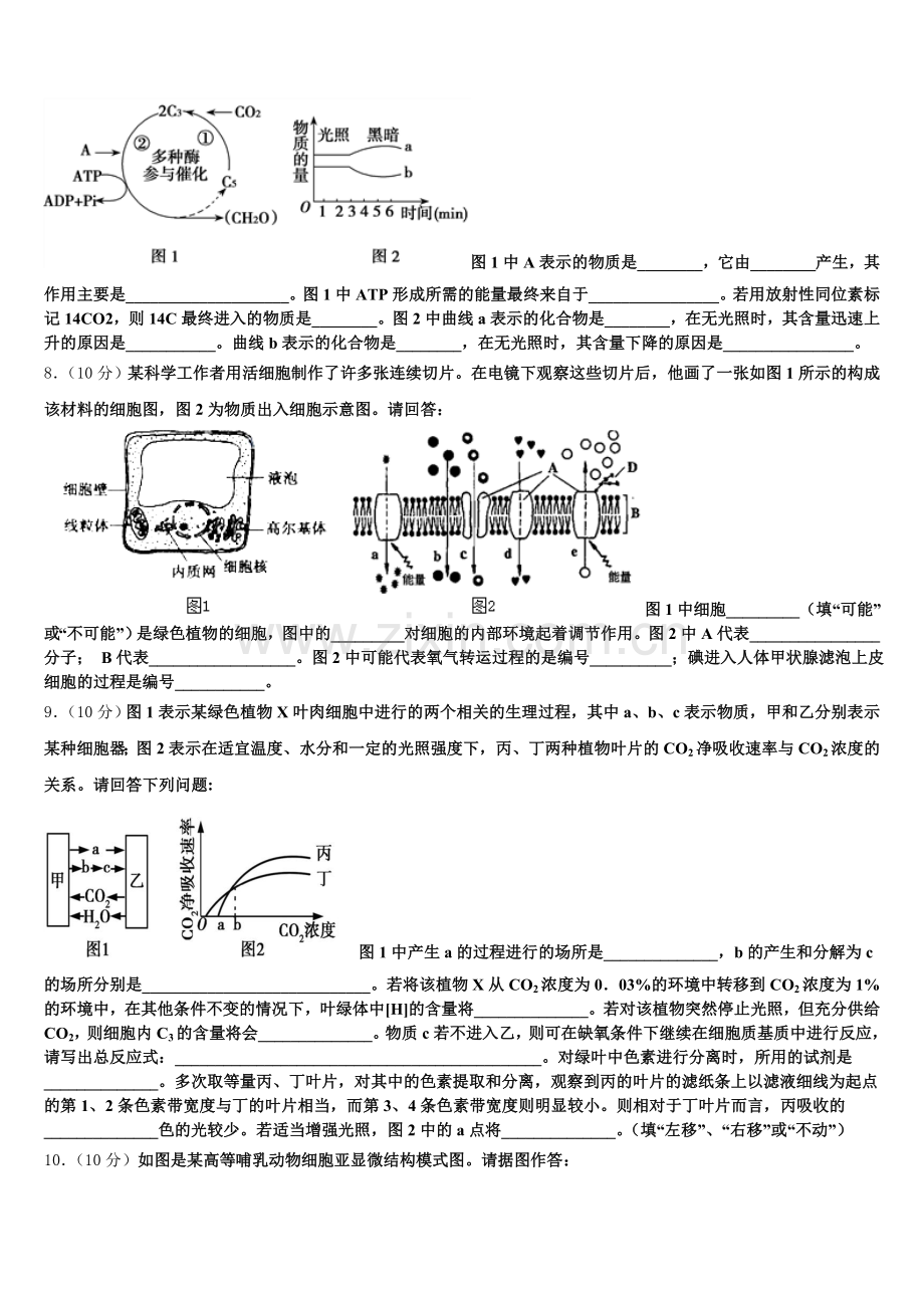 江西省上饶市信州区上饶中学2025年高一生物第一学期期末学业质量监测模拟试题含解析.doc_第2页