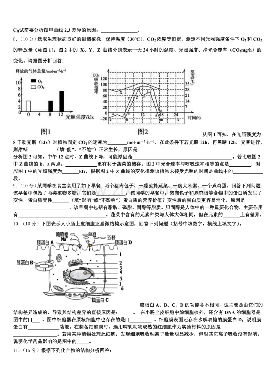 2025-2026学年山东省滕州实验中学生物高一第一学期期末教学质量检测模拟试题含解析.doc_第2页