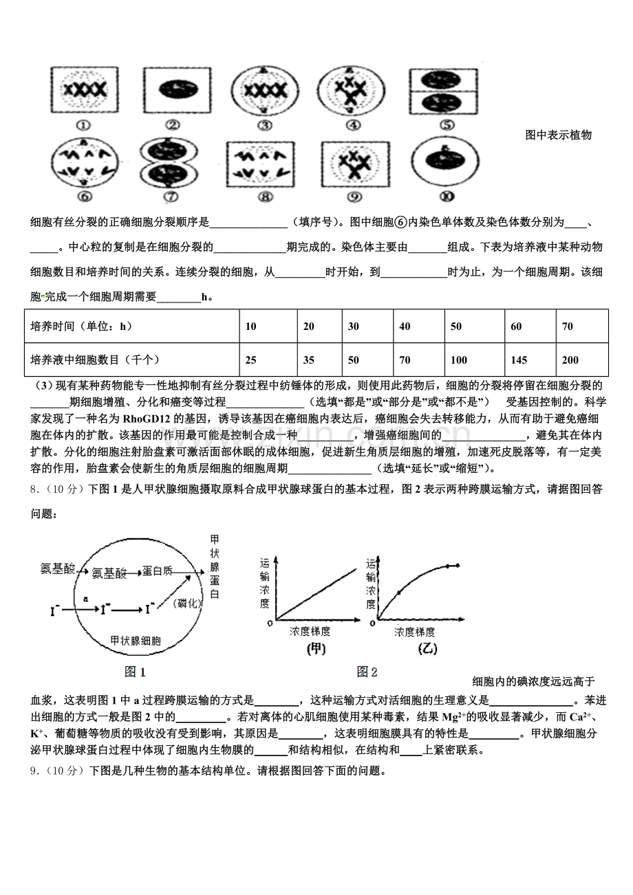 2025年四川省成都石室天府生物高一第一学期期末学业质量监测试题含解析.doc_第2页