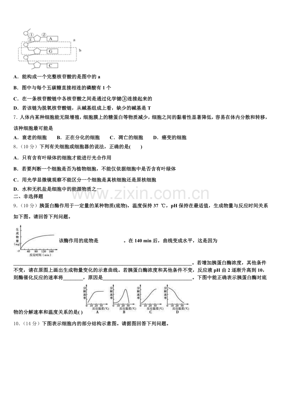 2026届河北省沧州市普通高中高一上生物期末检测试题含解析.doc_第2页