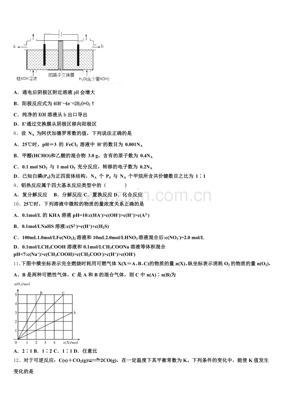 2025年江西师范大学附属中学高二上化学期末质量跟踪监视模拟试题含解析.doc_第2页