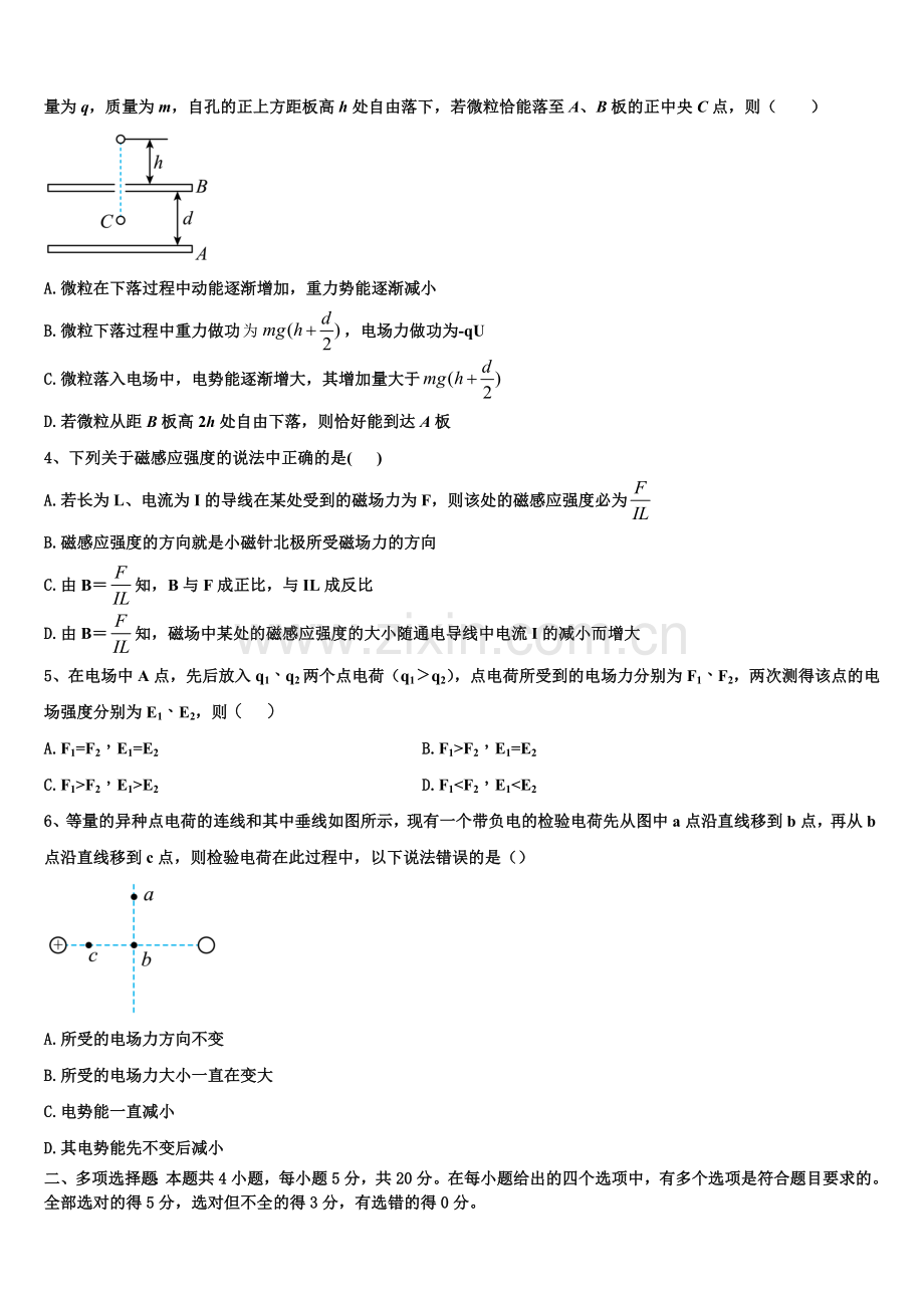 2025年四川省仁寿县二中、华兴中学高二上物理期末联考试题含解析.doc_第2页