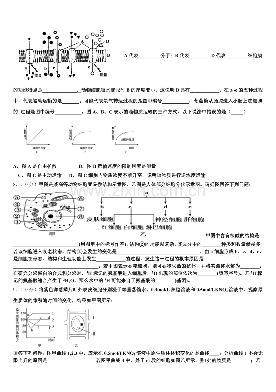 2025年湖北省恩施州生物高一第一学期期末达标检测模拟试题含解析.doc_第2页