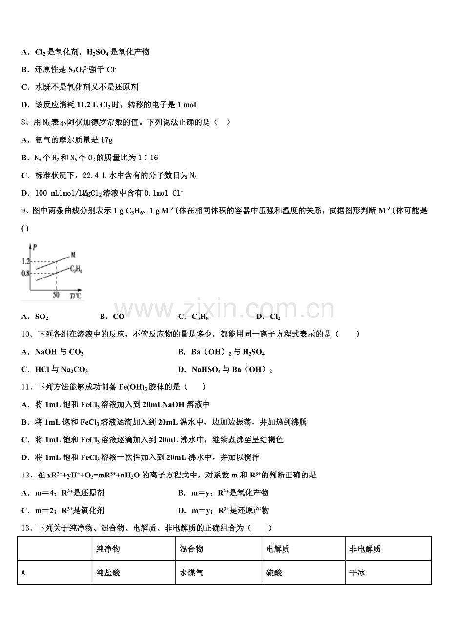 2025年云南省石林彝族自治县民族中学化学高一上期中质量跟踪监视试题含解析.doc_第2页