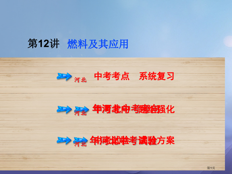 中考化学总复习第4单元化学与社会发展第12讲燃料及其应用.pptx_第1页