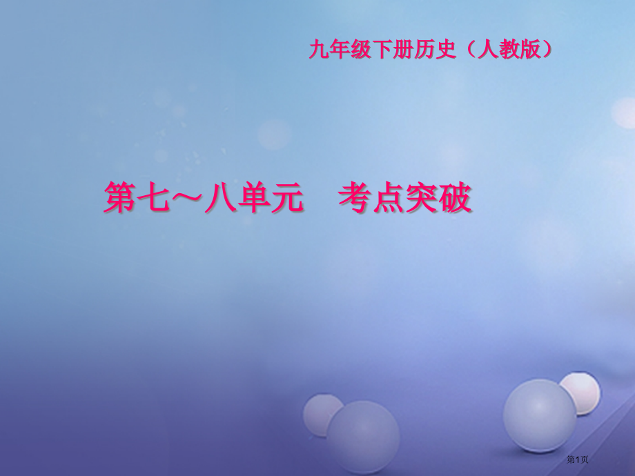 九年级历史下册第七-八单元考点突破.pptx_第1页