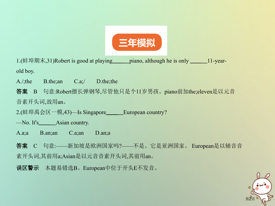 中考英语复习附录一冠词试卷部分.pptx_第2页
