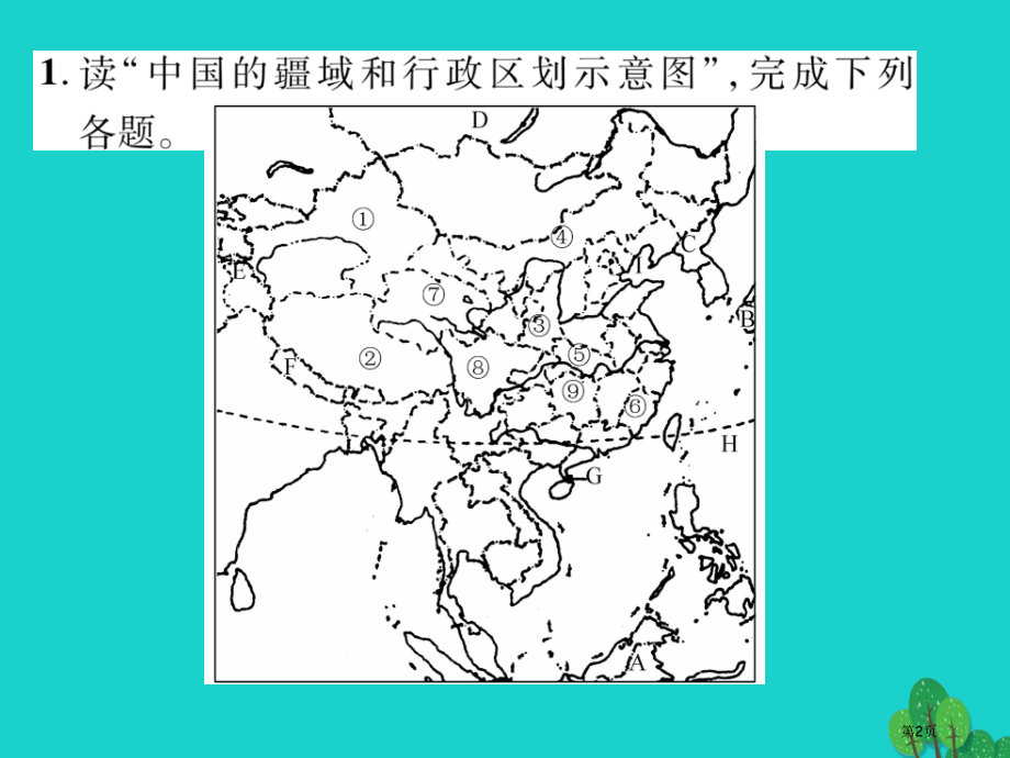 八年级地理上册第一章从世界看中国期末读图强化训练.pptx_第2页