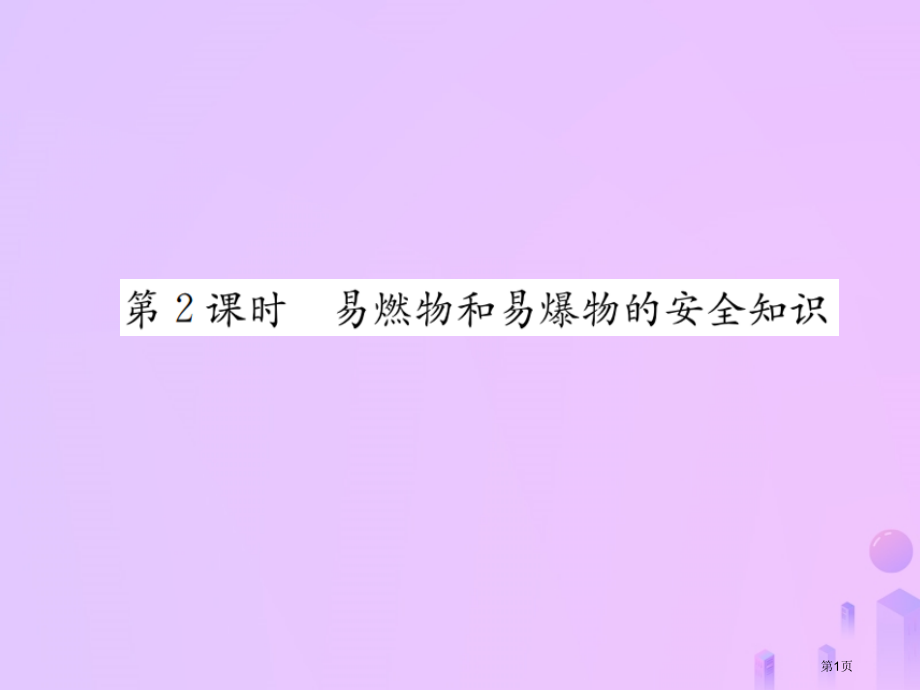 九年级化学上册第七单元燃料及其利用课题1第二课时易燃物和易爆物的安全知识习题.pptx_第1页