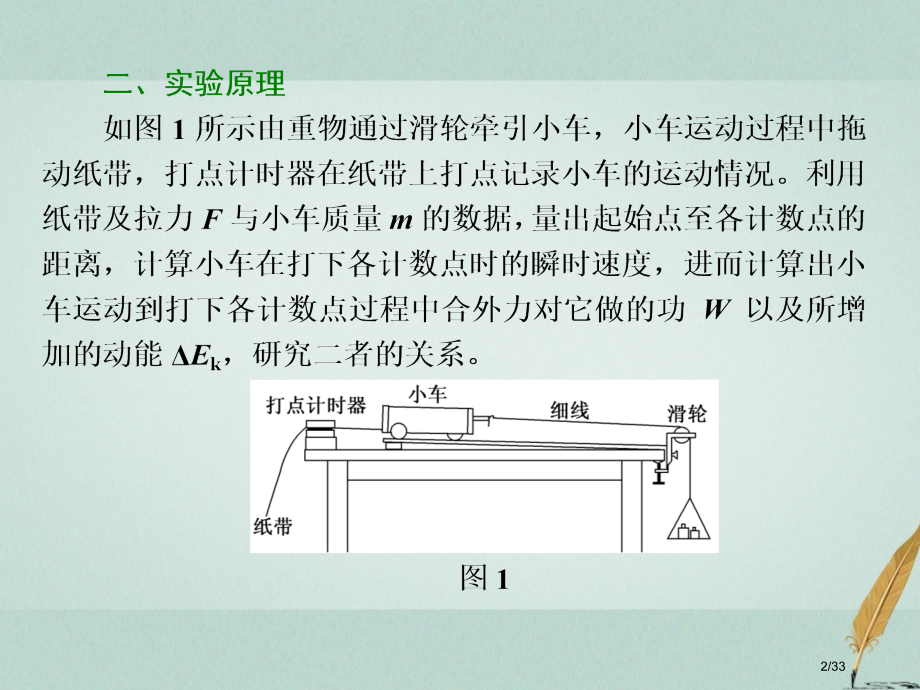 高中物理第四章机械能和能源实验：研究合外力做功和动能变化的关系.pptx_第2页
