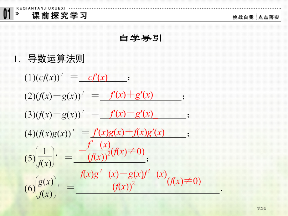 高中数学第四章导数及其应用4.2导数的运算4.2.3导数的运算法则.pptx_第2页