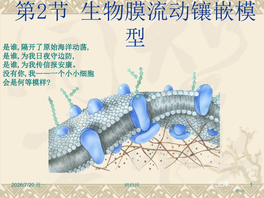 人教版教学赛课：生物膜的流动镶嵌模型ppt(新人教版必修1).pptx_第1页