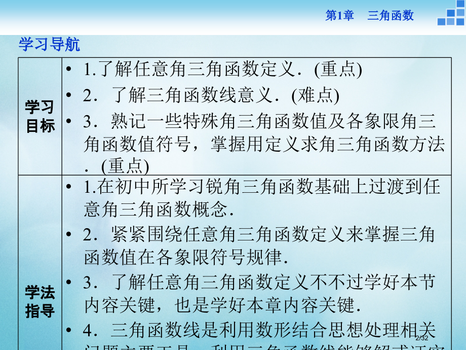 高中数学第一章三角函数1.2任意角的三角函数1.2.1任意角的三角函数.pptx_第2页