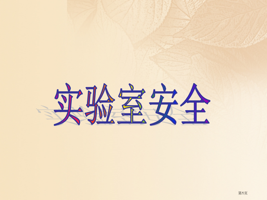 九年级化学上册第一单元走进化学世界课题3走进化学实验室实验室安.pptx_第1页