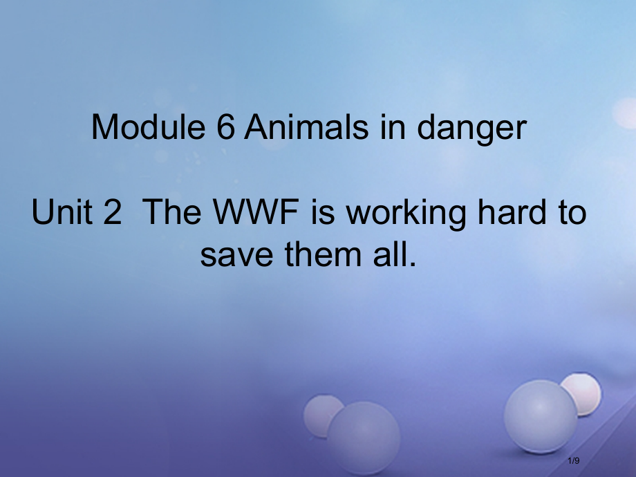 八年级英语上册-Module-6-Animais-in-danger-Unit-2-The-WWF.pptx_第1页