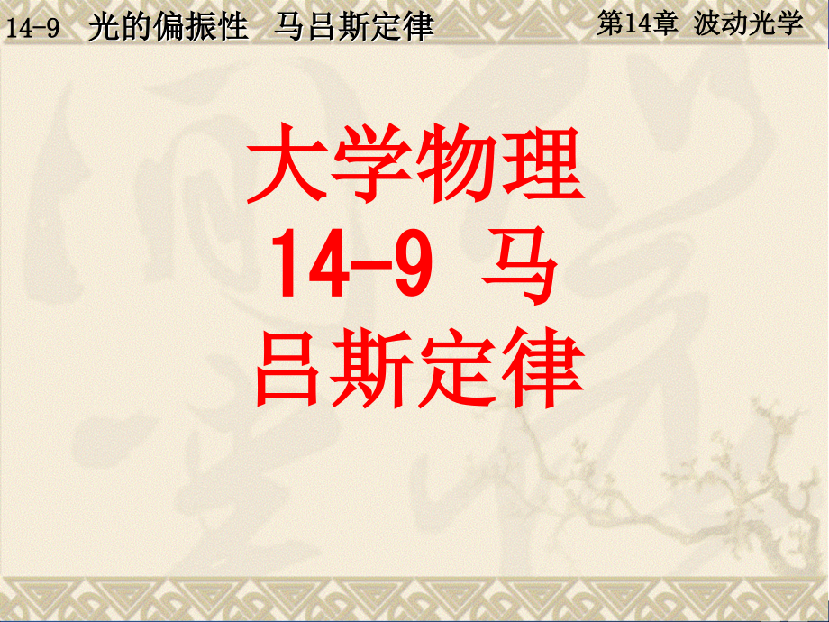大学物理-14-9-马吕斯定律.ppt_第1页