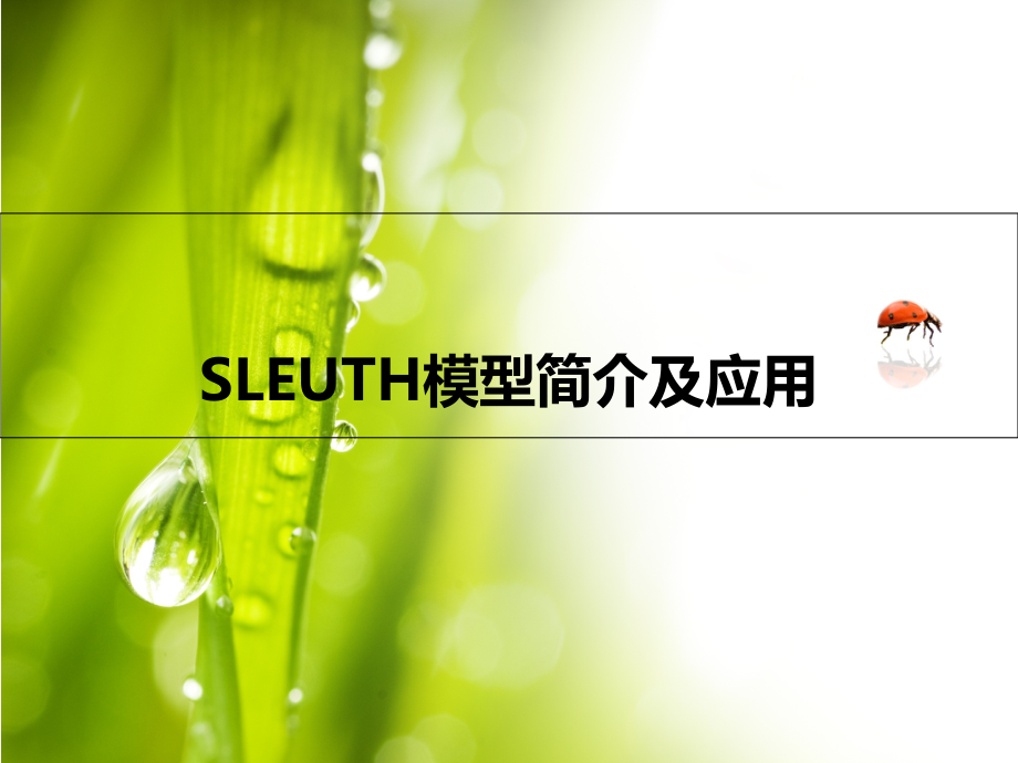 SLEUTH模型简介和应用.pptx_第1页