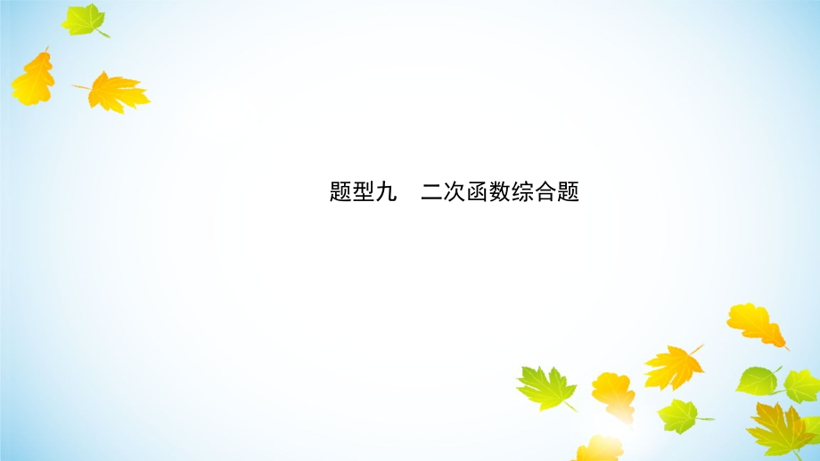中考数学专题复习题型九二次函数综合题.ppt_第1页
