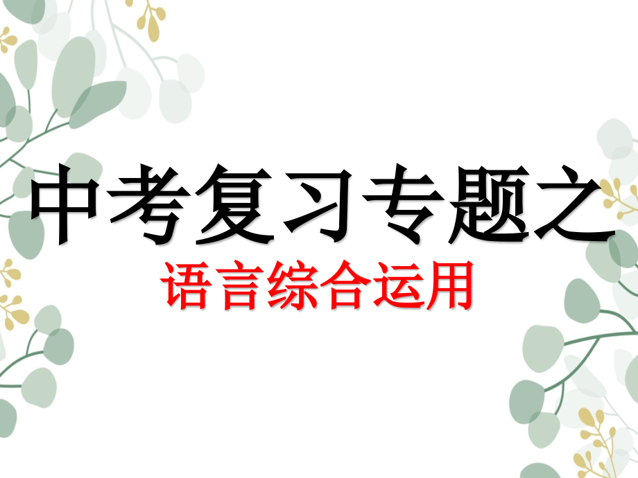 安徽中考语文专题复习语言综合运用.pptx_第1页