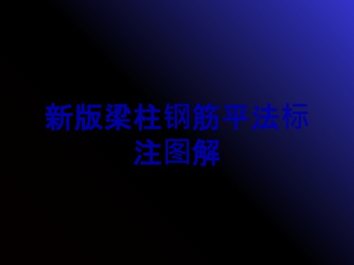 新版梁柱钢筋平法标注图解.ppt