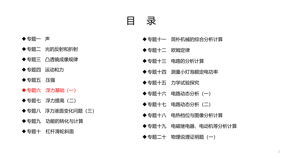 浙教版中考科学总复习专题共专题专题浮力基础一演示.pptx_第2页