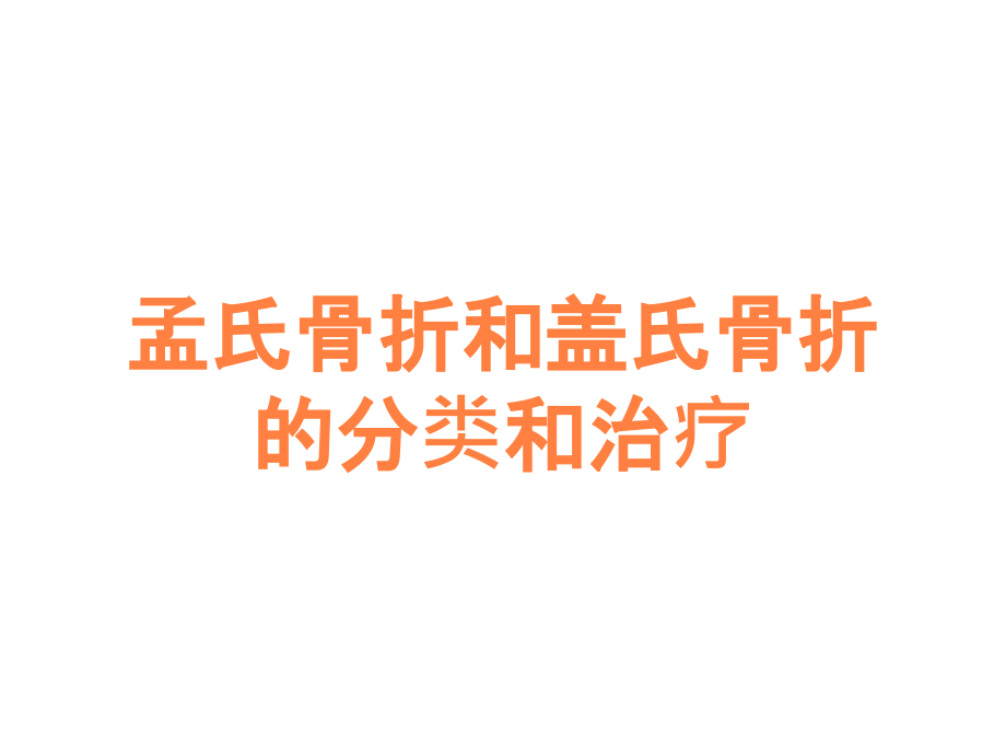 孟氏骨折和盖氏骨折的分类和治疗.ppt_第1页
