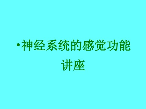 神经系统的感觉功能讲座.ppt