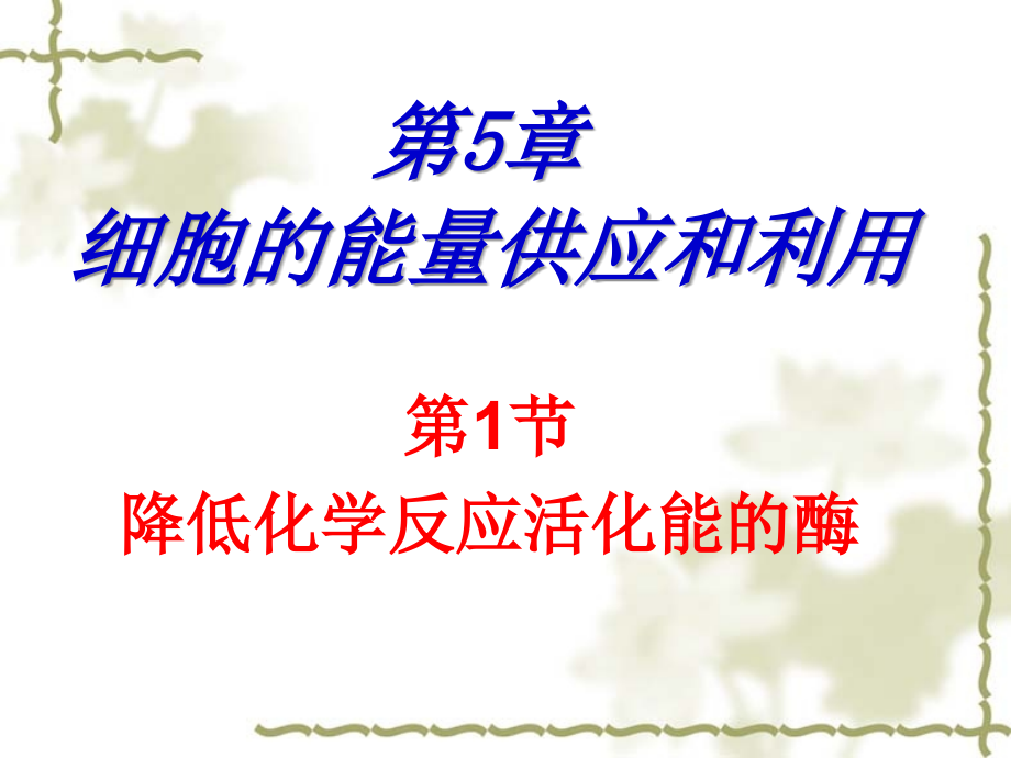 5.1降低化学反应活化能的酶教学教案.ppt_第1页