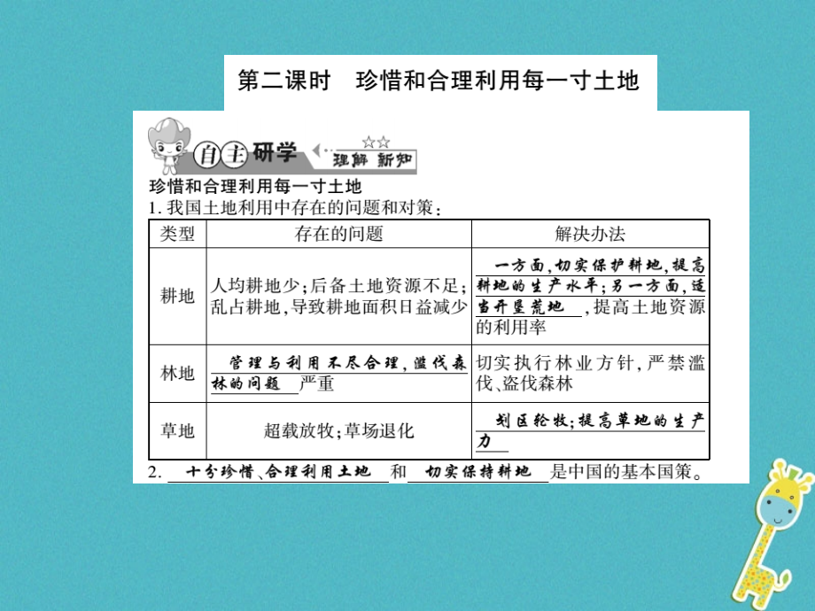 八年级地理上册第三章第二节中国的土地资源第二课时习题PPT课件湘教版.ppt_第1页