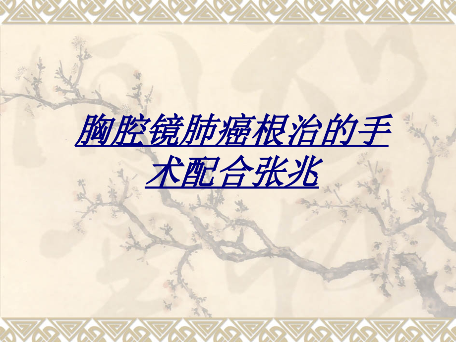 医学胸腔镜肺癌根治的手术配合张兆.ppt_第1页