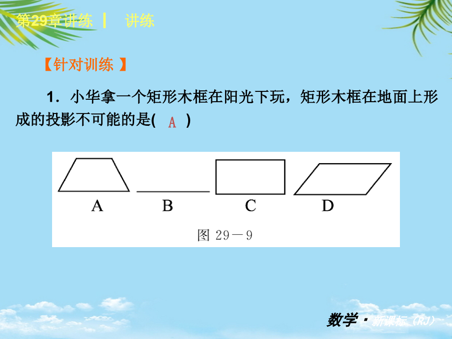 数学九年级人教新课标投影与视图讲练课件.ppt_第2页
