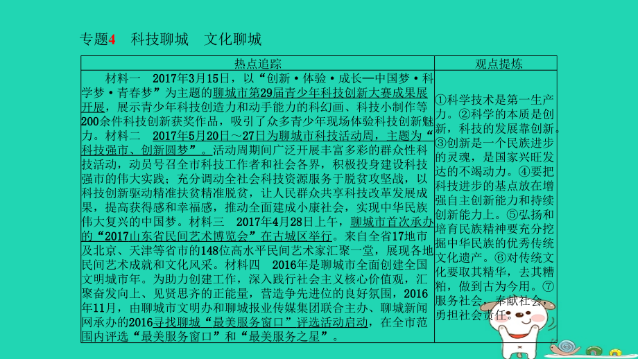 2019届聊城专版中考政治第二部分突破重点专题赢取考场高分板块七家乡建设专题四科技聊城文化聊城讲义.ppt_第2页