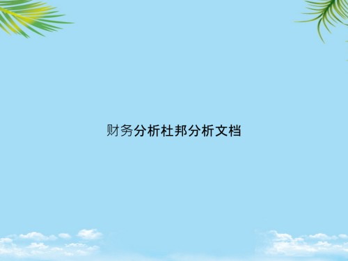 财务分析杜邦分析文档.ppt
