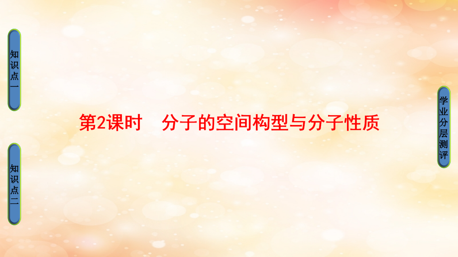 高中化学第2章化学键与分子间作用力第2节第二课时分子的空间构型与分子性质课件鲁科版选修.ppt_第1页